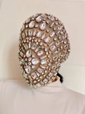 Shiny Diamond Mask for Women Men Elastic Mesh Headgear with Rhinestone Party Rave Mask DJ Dancer Stage Nightclub Headwear - Big Tim's Magic Emporium