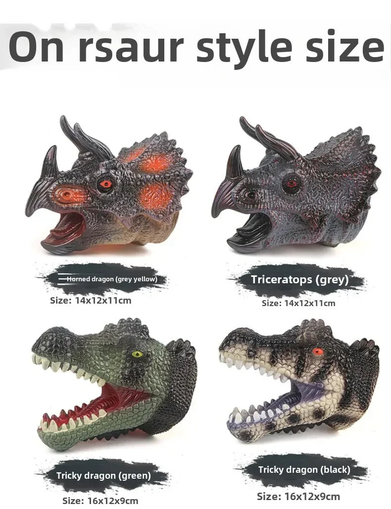 Hand Puppets Dinosaur head Model Toy T-Rex Dino Park Dolls Dinosaur Worlds Soft Toy for Gifts - Big Tim's Magic Emporium