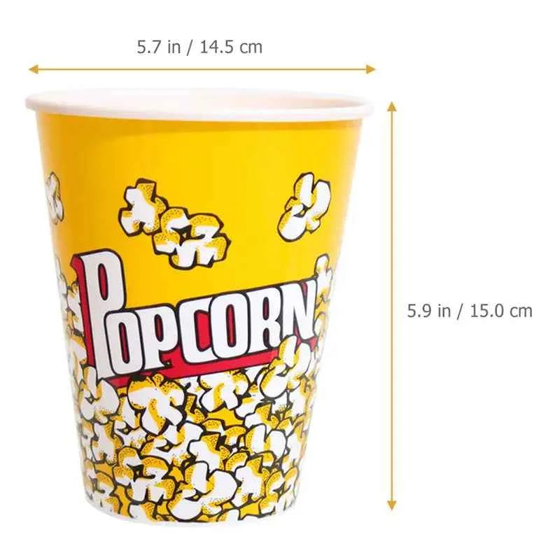 10pcs Popcorn Bucket Snack Cup Party Favor Container Movie Night Treat Box Plastic Dinnerware Set Candy Holder Kids Supplies