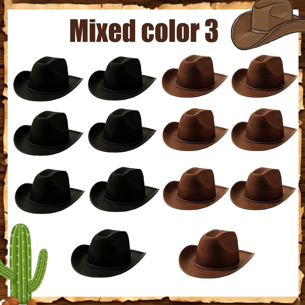 6-48Set Kids Western Cowboy Hats with Bandanas Cowboy Party Hats for Birthday Party Cosplay Costume Party Western Party Favors - Big Tim's Magic Emporium