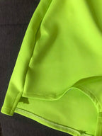 Fluorescent Neon Green High-Waisted Pole Dance & Gogo Hot Shorts Costume