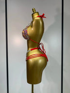 Crystal Diamond Bikini Two-Piece Set Sparkle Stage Performance Outfit