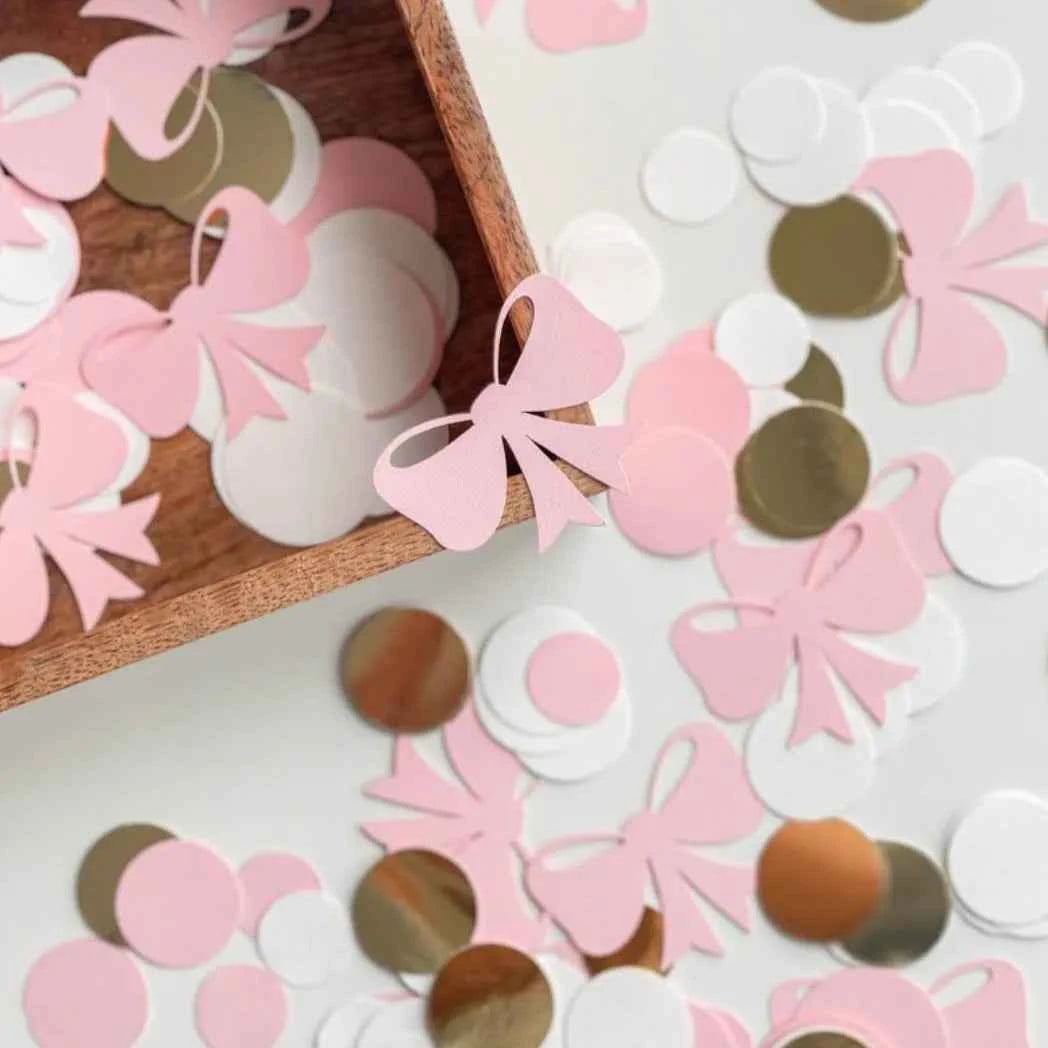 Birthday Party Confetti Decoration Paper Scraps Pink Bow Tie Girl Birthday Party Desktop Throwing Paper Scraps Decoration