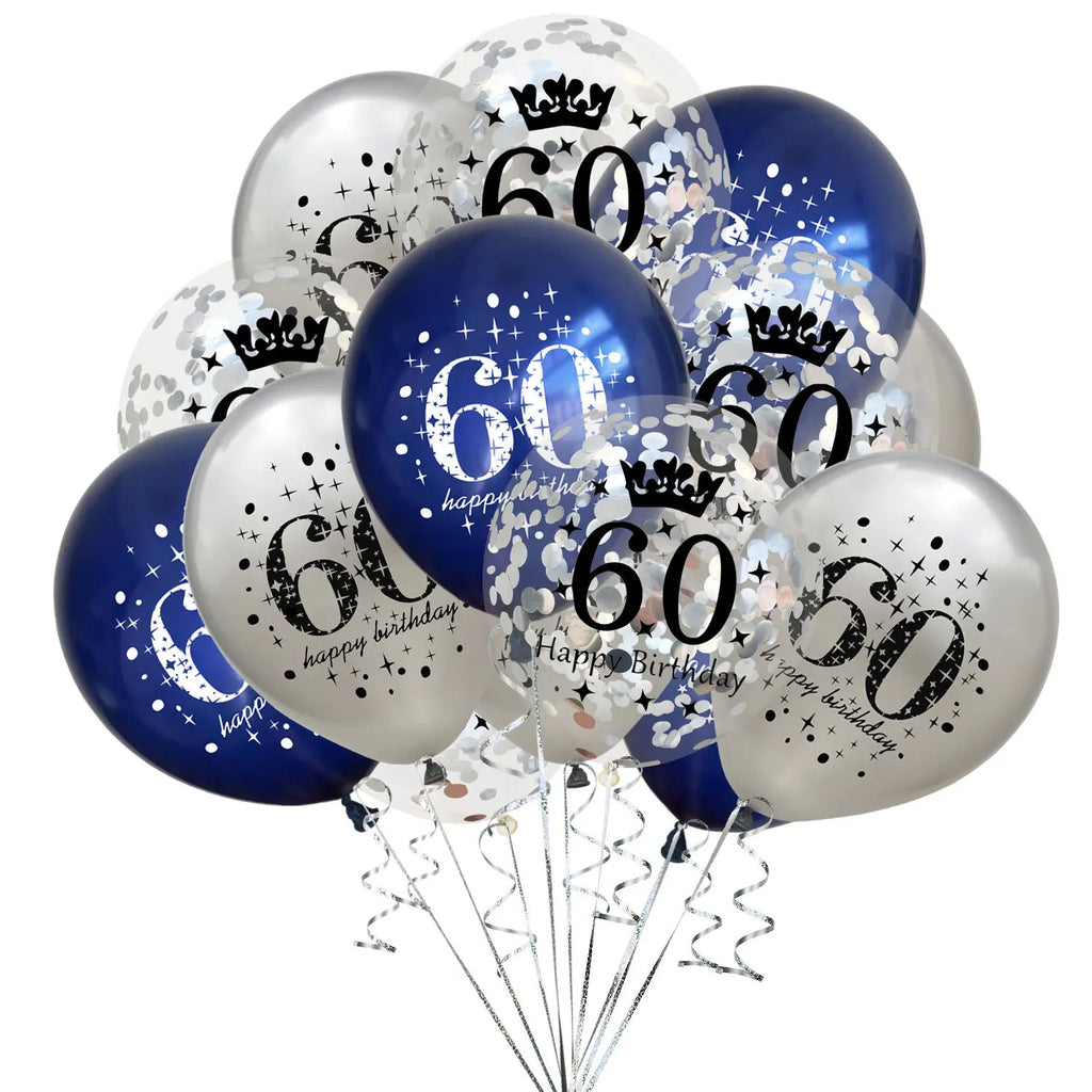 15Pcs 12 Inch 18th 21th 30th 40th 50th 60th 70th 80th Birthday Party Latex Balloons Anniversary Decoration Indoor Outdoor Decor