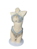 Sparkly Samba Carnival Stone Wire Bra & Thong Two-Piece Stage Costume Set