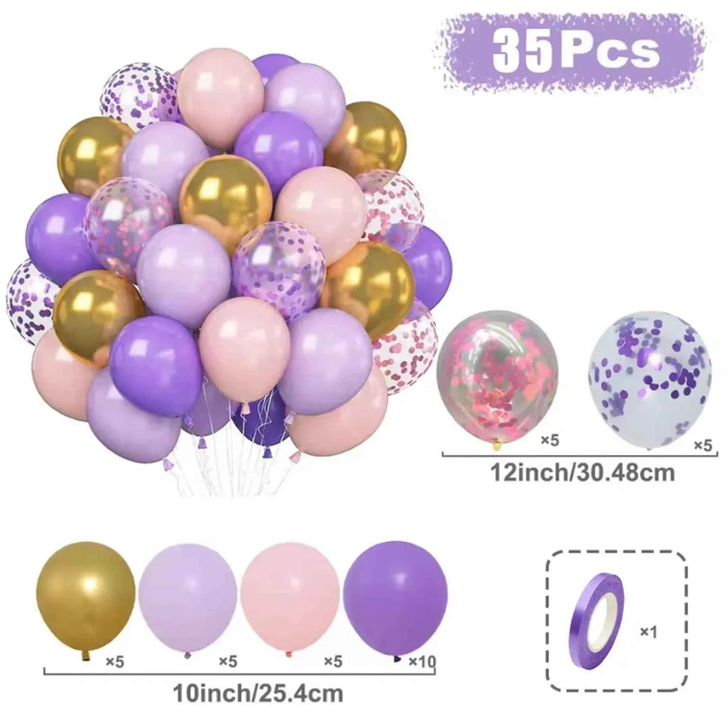 Birthday Decorations Balloons Purple Happy Party Wedding Pink Blue Mother's Father's Child's Day Carnival Christmas Halloween