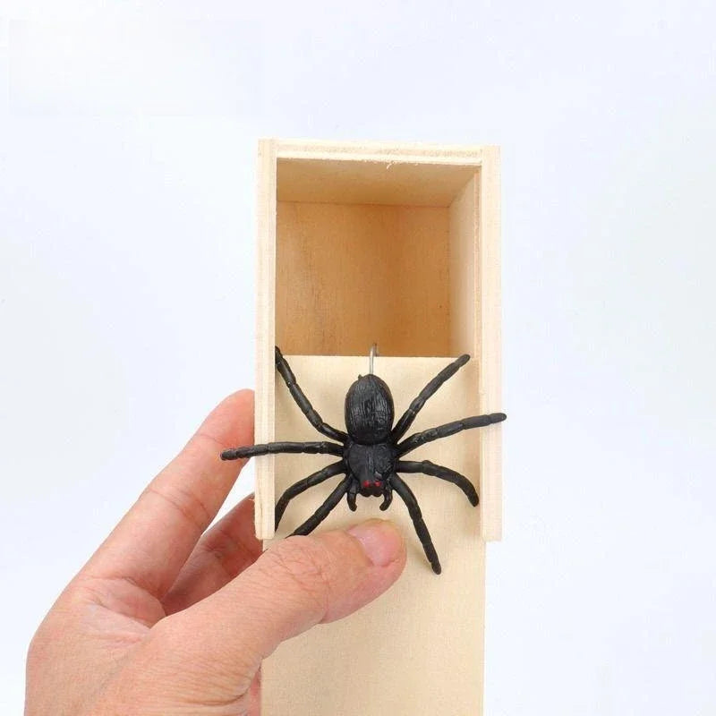 New Trick Spider Funny Scare Box Wooden Hide Box Quality Prank Wooden Scare box Fun game prank Prank Friends toy holiday gift - Big Tim's Magic Emporium