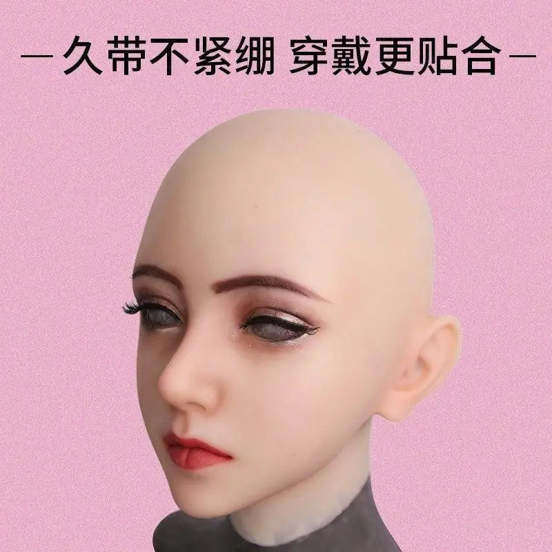 Mask adult full face silicone headgear COS disguise mask CD cross-dressing supplies male to female simulation headgear upgrade - Big Tim's Magic Emporium