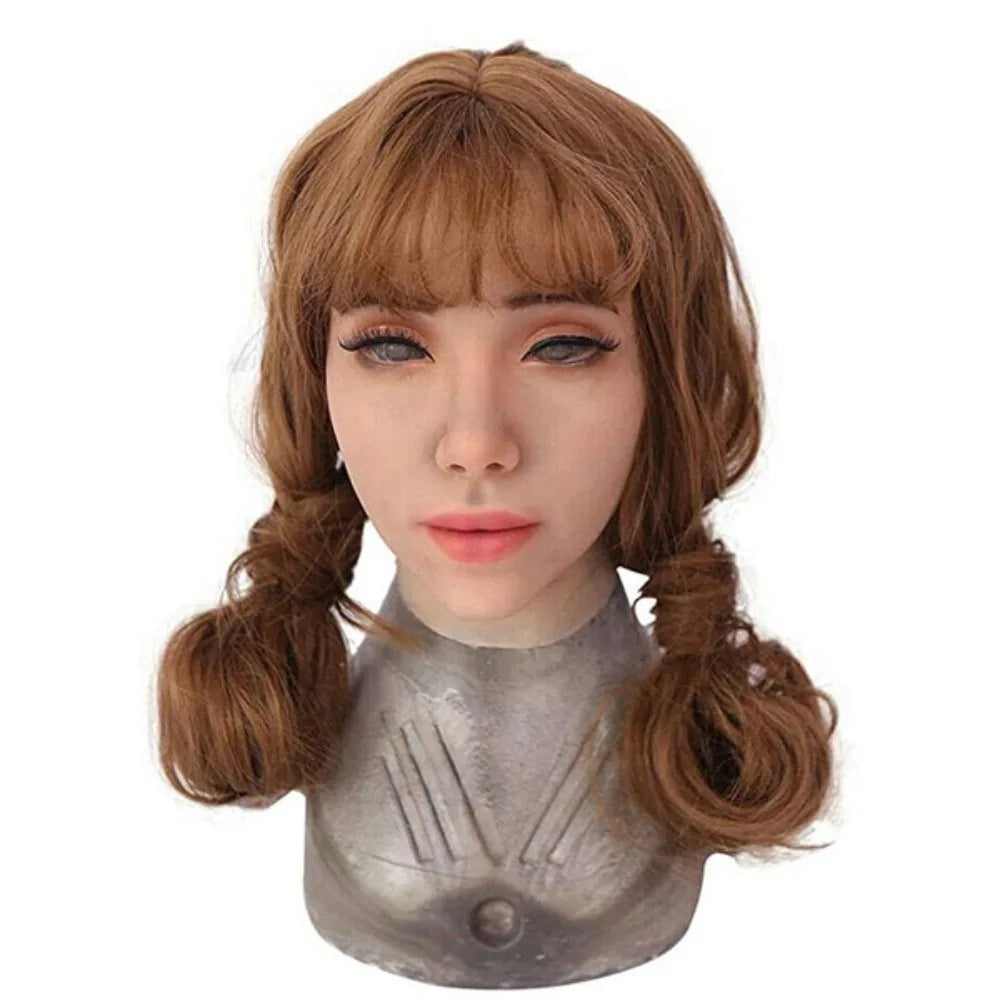 Herpinker Ball Crossdresser Silicone Mask Female Mask Headgear All-Inclusive Cosplay Simulation Men's Beauty Headgear - Big Tim's Magic Emporium