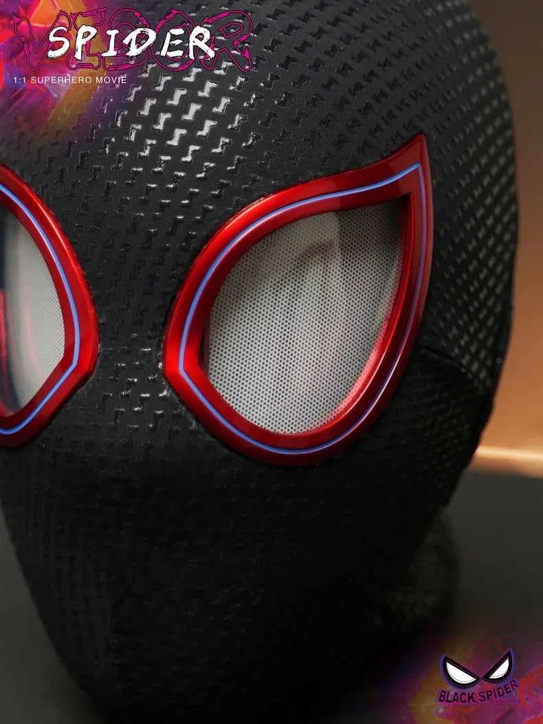 1:1 Mascara Miles Spider-Man Headgear Cosplay Moving Eyes Electronic Mask Remote Control Toys Cosplay costume Adults Kids Gift by Big Tim's Magic Emporium