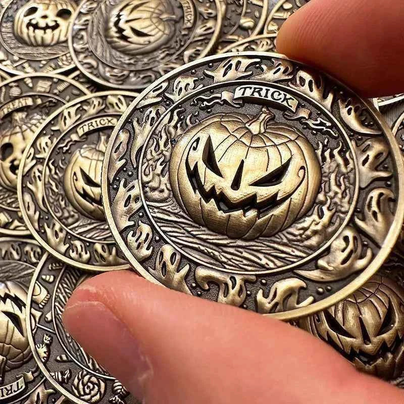 Trick Or Treat Coin, Halloween Coins With Pumpkins, Trick Or Treat Festive Decorations And Party Favors Halloween