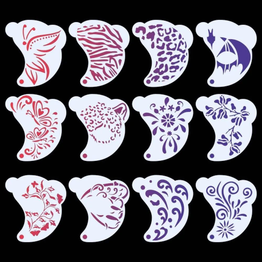 Reusable Face Paint Templates Multiple Pattern Hand Painting Body Art Paint Stencils Decorative Easy Use DIY Makeup Tools Party