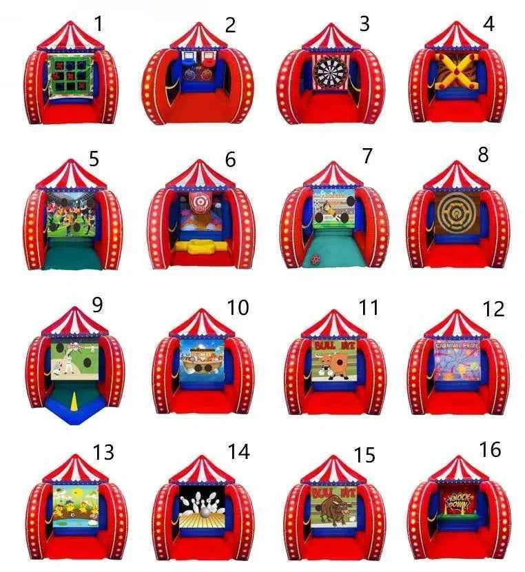 Free air shipping 5 in 1 Inflatable Carnival Bundle Games Soccer Dart Knock Down Ring Ross Game For Kids And Adults Party Game