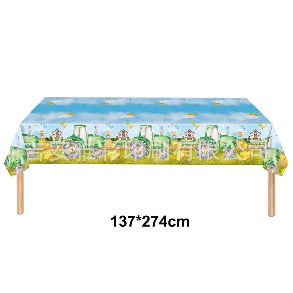 Tractor Party Paper Plates Cups Napkins Banner Tractor Birthday Party Supplies Tractor Themed Party Decor for Party Farm Party - Big Tim's Magic Emporium