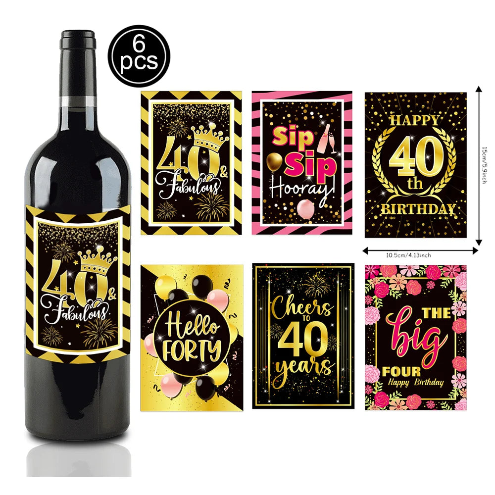 40th Birthday Party Gold Black Birthday Number Paper Box Banner Balloons Birthday Party 40 Year Old Birthday Party Decoration