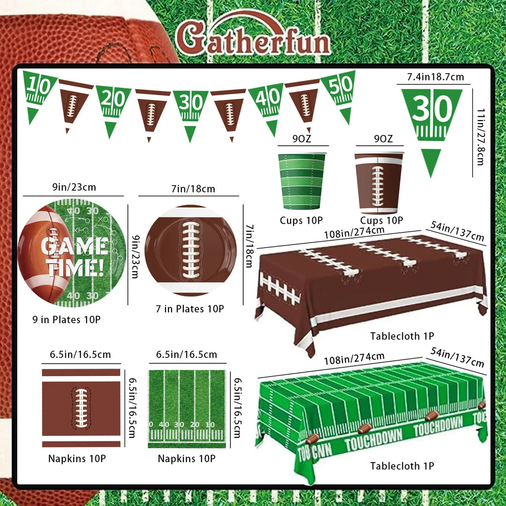 Super Bowl Rugby American Football Children's Birthday Party Paper Decoration Party Supplies Party Supplies Party Decorations - Big Tim's Magic Emporium
