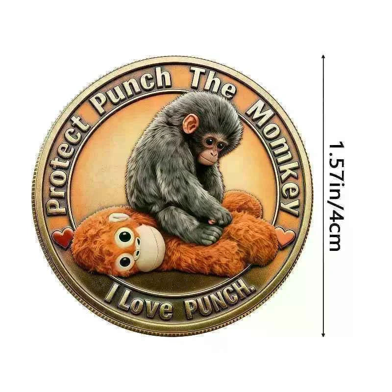 1Pcs Mental Health Motivational Challenge Coins Emotional Support Monkey Coin Inspirational Metal Challenge Coin