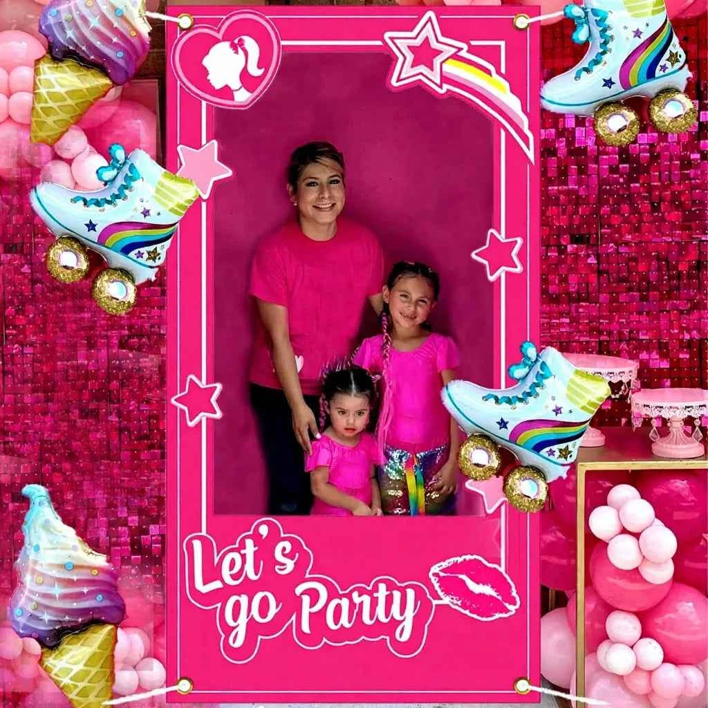 1pc Birthday Party Decoration Blue Pink Photo Booth Props Party For Girls And Boys Birthday Bridal Shower Party Photo Stand