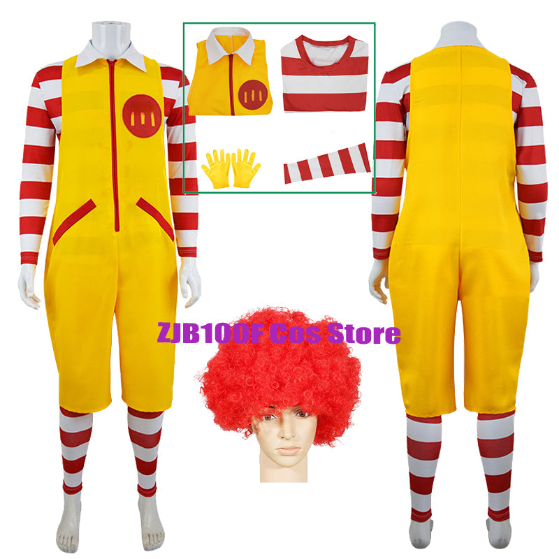 M Uncle Clown Cosplay Anime Parent-Child Costume Jumpsuits Fastfood Yellow Clown Clothing for Kids Halloween Christmas Cosplay - Big Tim's Magic Emporium