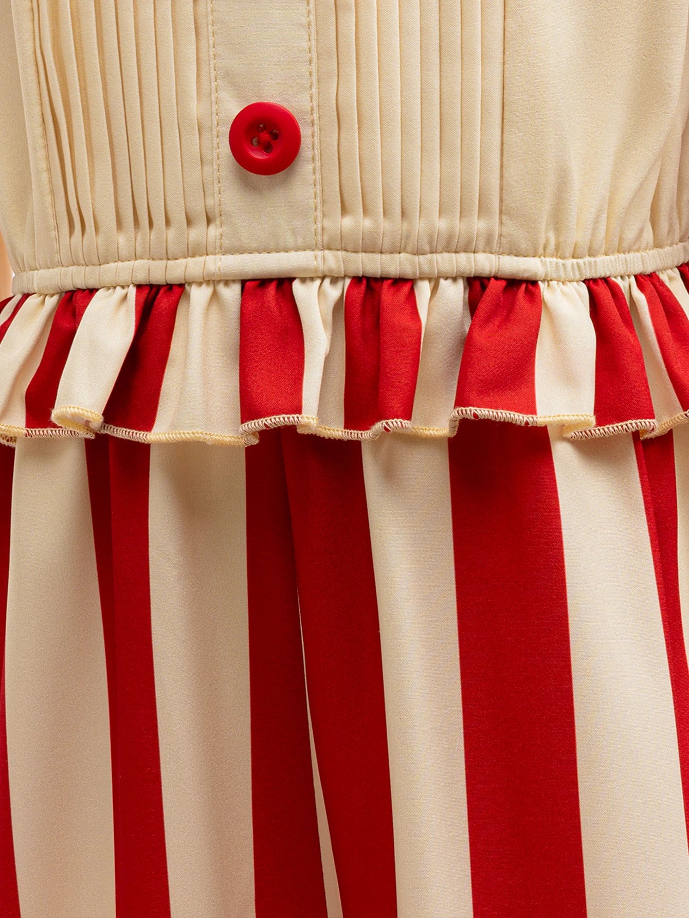 Kids Horror Movie Corn Clown Cosplay Costume Carnival Red Striped Jumpsuits Rainbow Wigs Girls Boys Joker Halloween Costume - Big Tim's Magic Emporium