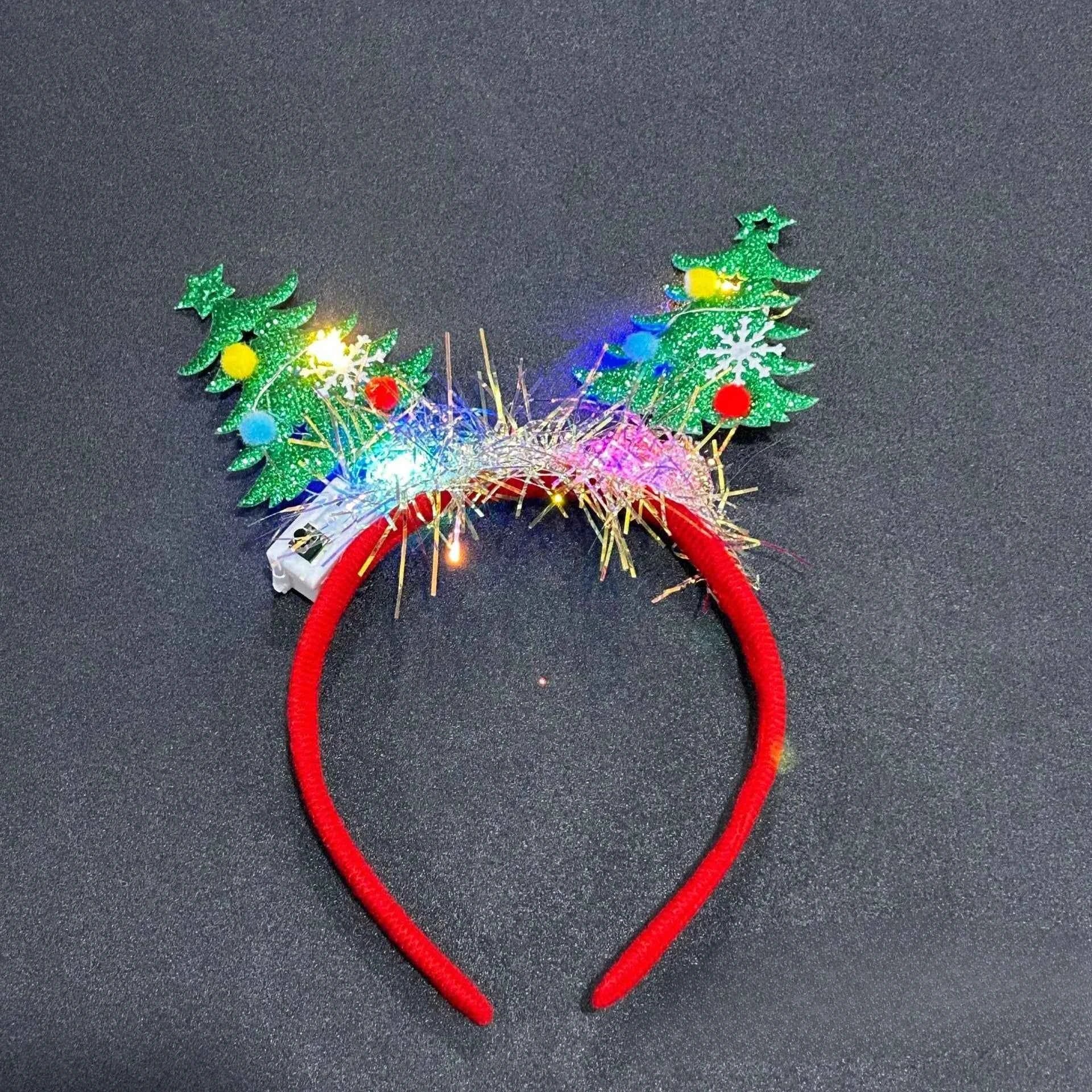 10pcs Light Up Christmas Deer Antlers Snowflakes Headband Hair Bands Party Performance Props Adult Children  Glow Party Supplies