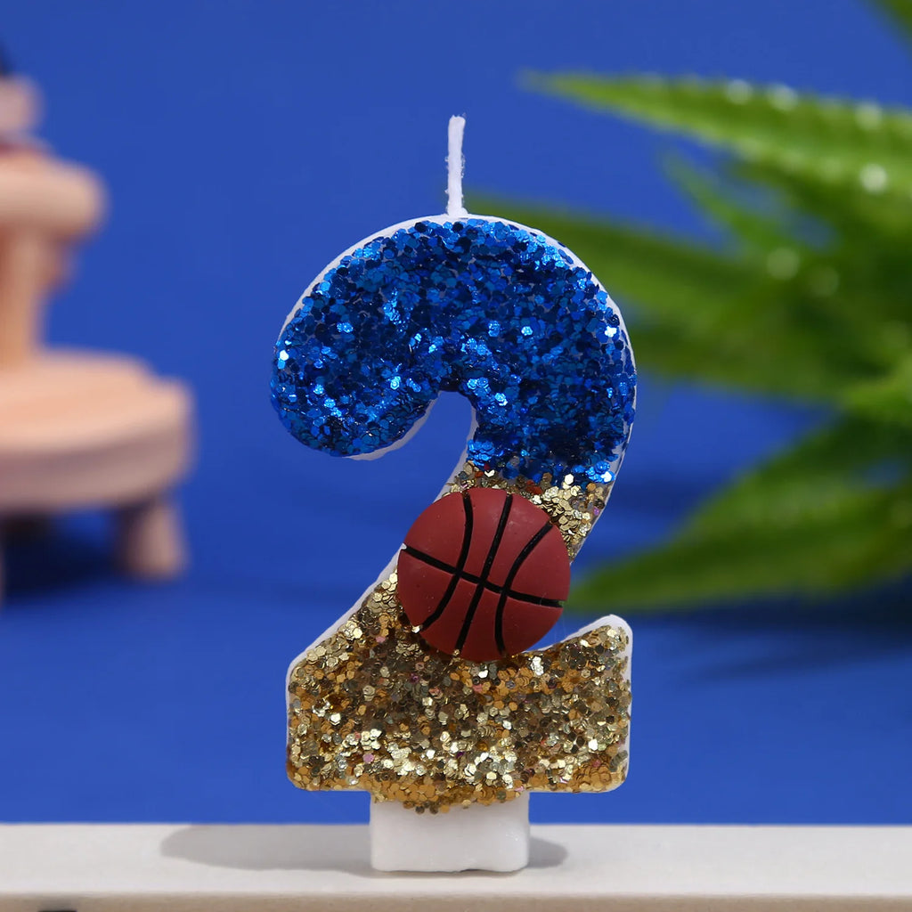 Basketball boy birthday candle holiday cake party creative digital candle