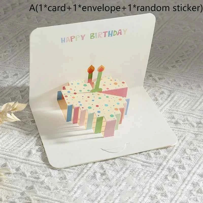 Birthday Greeting Cards 3D Pop Up Gift Card Gift Cards with Envelope Wedding Decorations for Tables Greeting Cards Gift Card