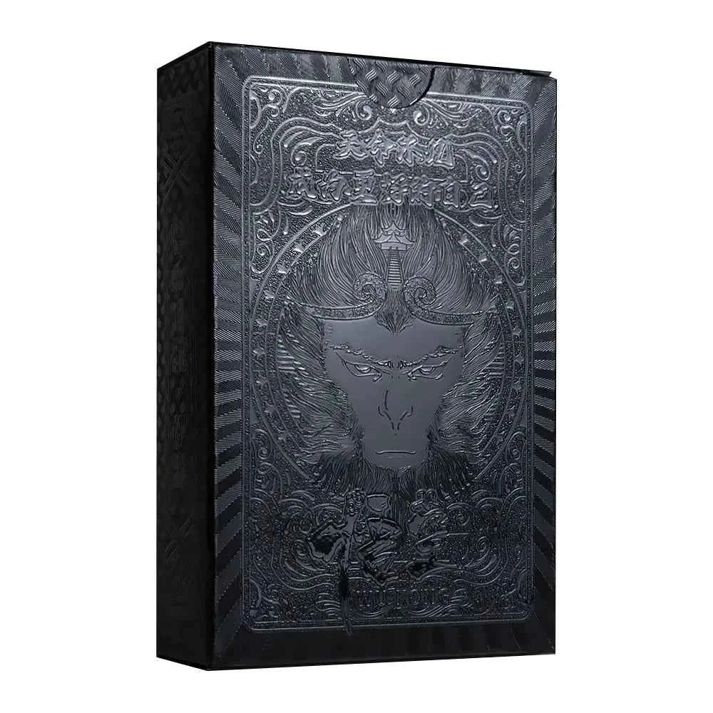 WUKONG Plastic Deck of Cards Easy Shuffling Black Playing Cards Board Game Waterproof Poker Cards for Entertainment