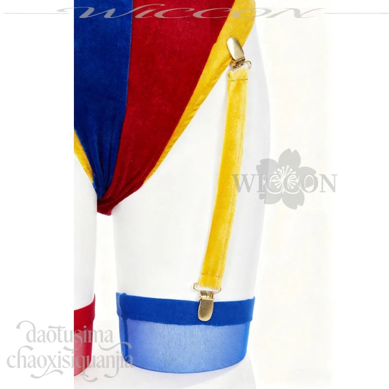 Jirai Kei Clown Girl Cosplay Costume | Red & Blue Mini Dress Complete Set - Big Tim's Magic Emporium