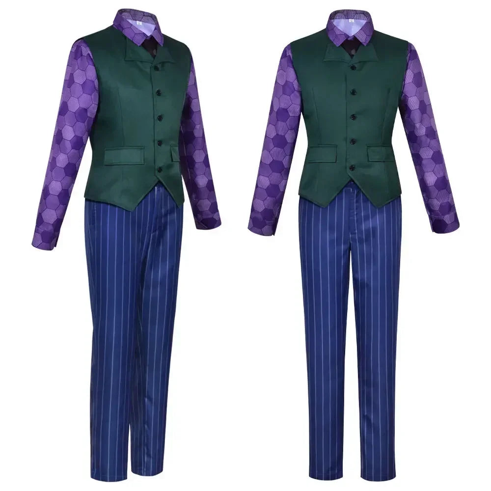 Purple Jacket Uniform for Adult Halloween Dress Up Party Clown Heath Ledger Suit Cosplay Movie&tv Dark Knight Costumes - Big Tim's Magic Emporium