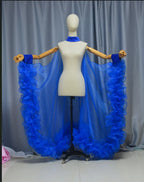 Dramatic Organza Burlesque Coat of Glory Wing Cloak Drag Cabaret Show Cape
