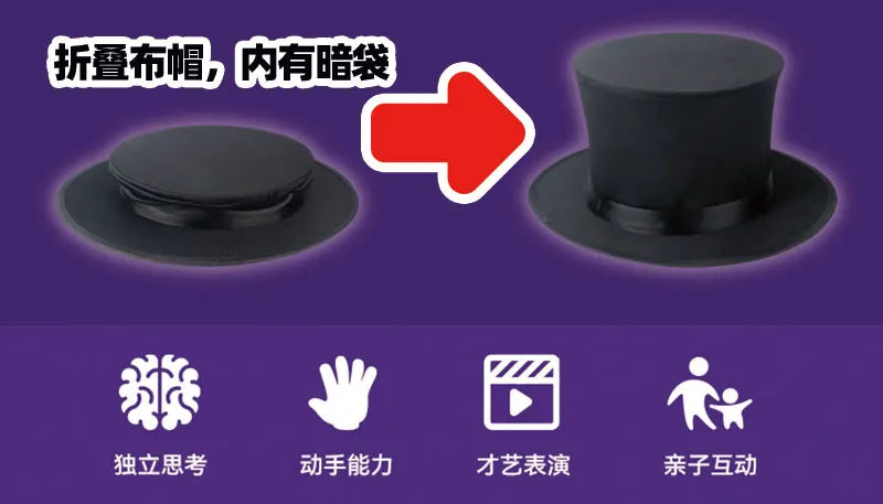Children's Magician Cosplay Set with Magic Hats Sticks Versatile Cards Props Poker for Birthday Performance And Halloween