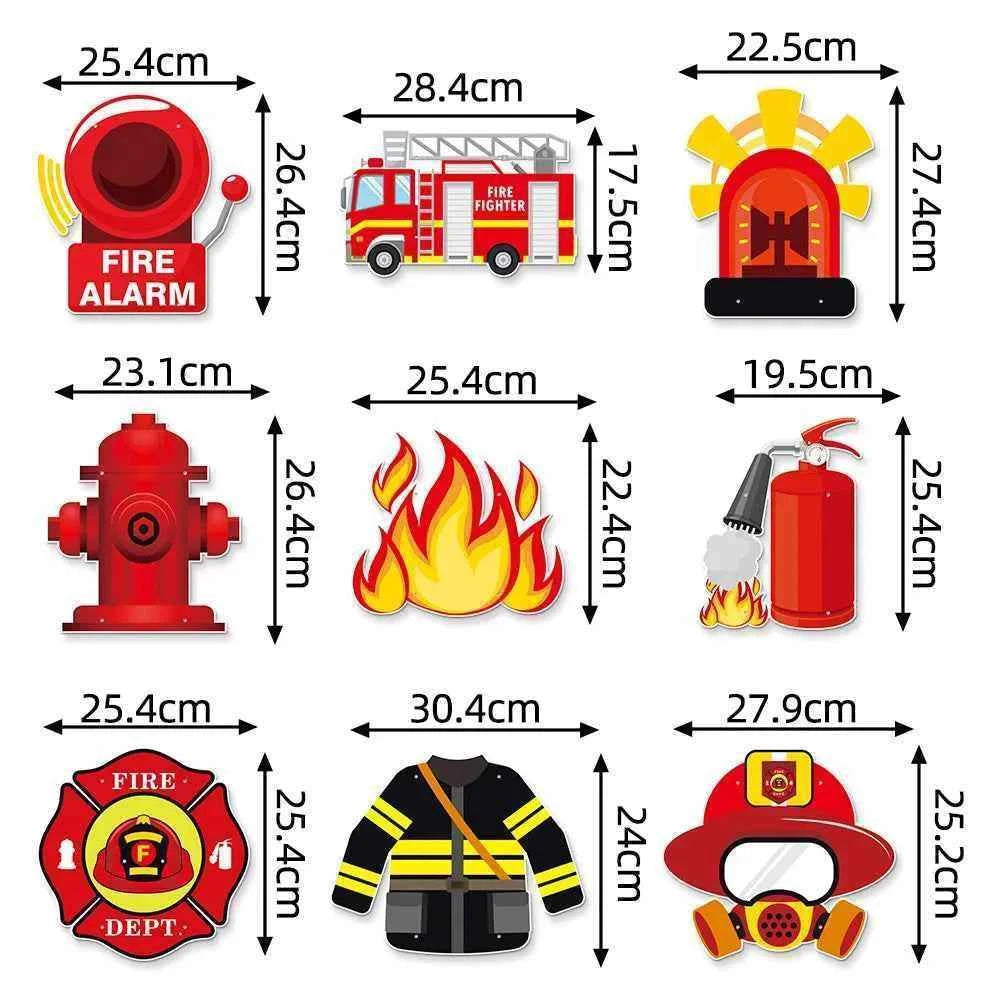 Fireman Birthday Party Supplies Firefighter Helmet Fire Hydrant Straws Cups with Lids Extinguisher Squirt Toys Fire Favors