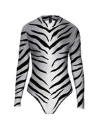 Animal Print Long Sleeve Cutout Bodysuit Sexy Stage Dance & Festival Wear