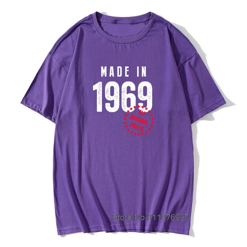 Funny T shirt Husband Birthday Gift 100% Cotton Retro TShirts 1965 1966 1967 1968 1969 Vintage Print Man Round Neck Clothes - Big Tim's Magic Emporium