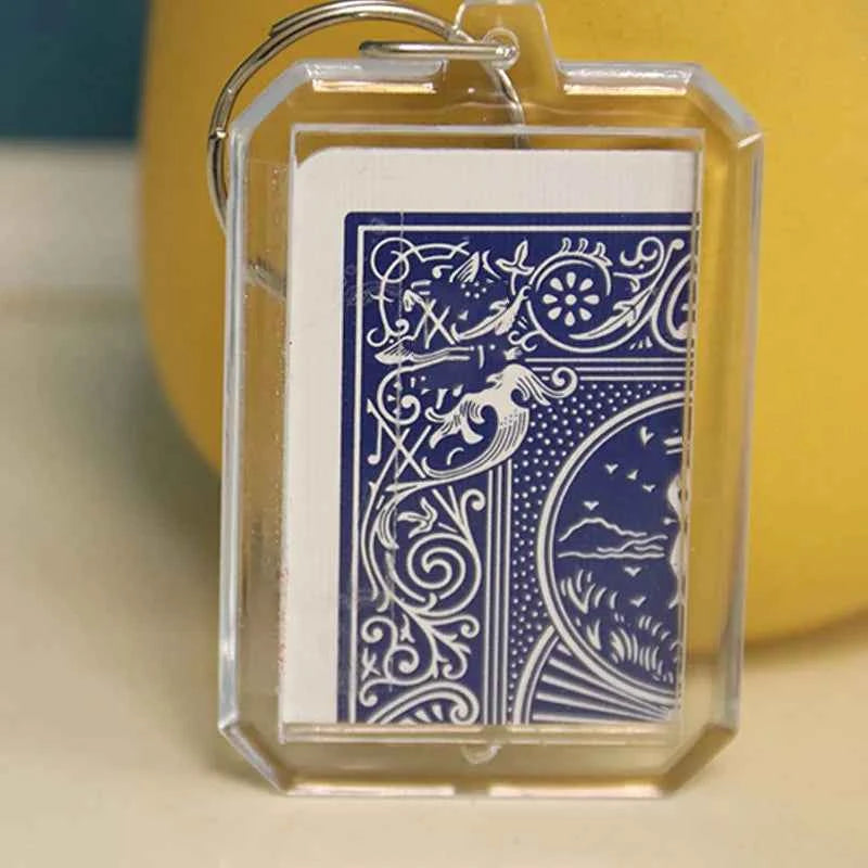 Keychain Switch Card Magic Tricks The Signed Card Folded in Keychain Playing Card Prediction Close Up Street Illusions Gimmicks