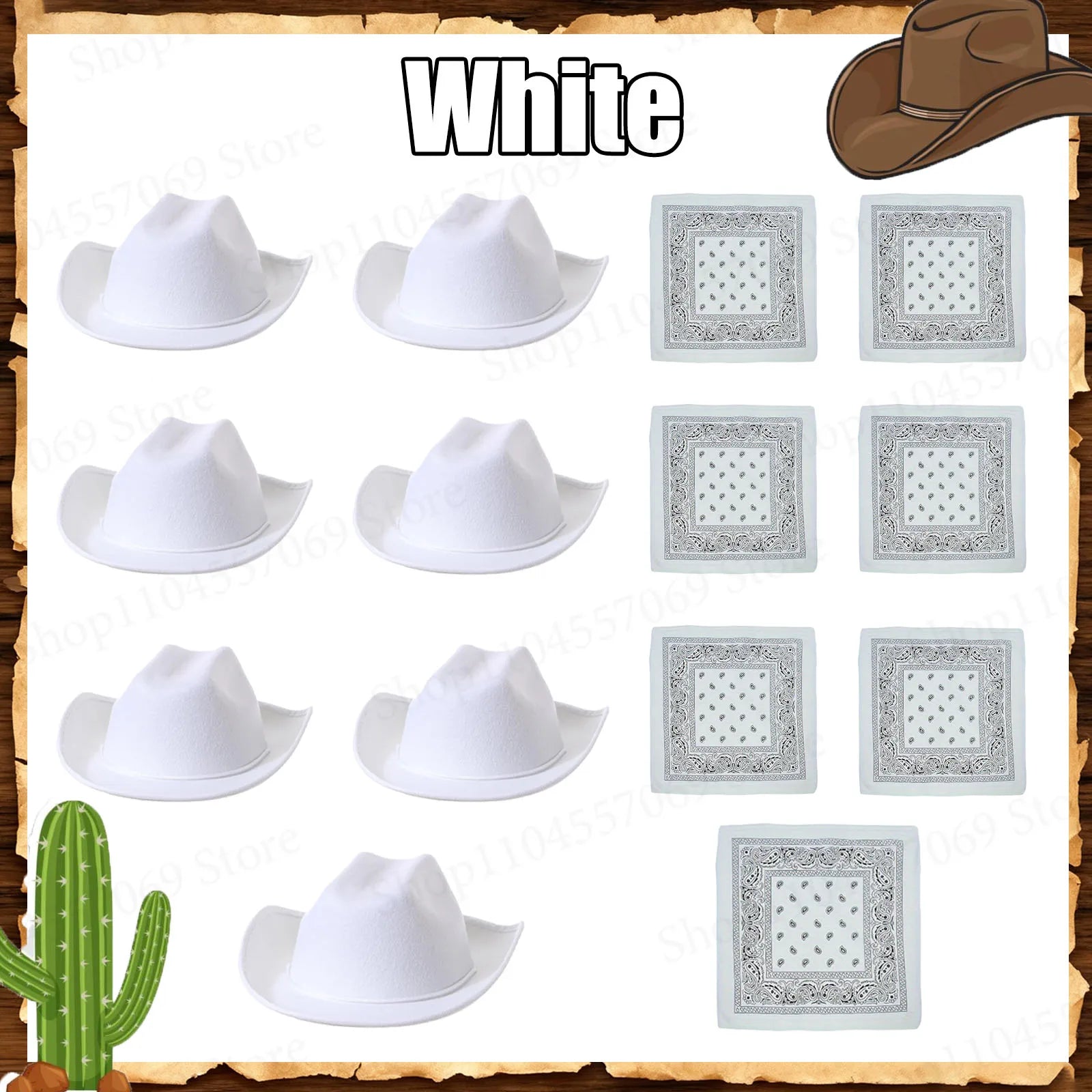 6-48Set Kids Western Cowboy Hats with Bandanas Cowboy Party Hats for Birthday Party Cosplay Costume Party Western Party Favors - Big Tim's Magic Emporium