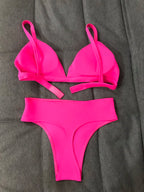 Neon Rave Bikini Set – Women's Stretch Pole Dance Outfit, Club & Festival Stage Wear