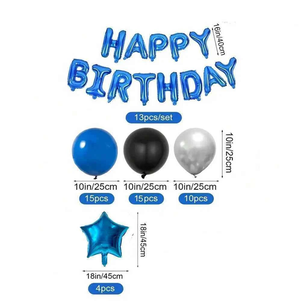 Blue Happy Birthday Party Balloons Happy Birthday Balloon Banner Suitable for Birthday Party Decoration Room Scene Layout Gifts