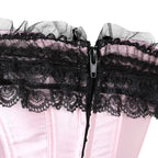 Lace Overlay Boned Overbust Corset Bustier Top Plus Size Body Shaper
