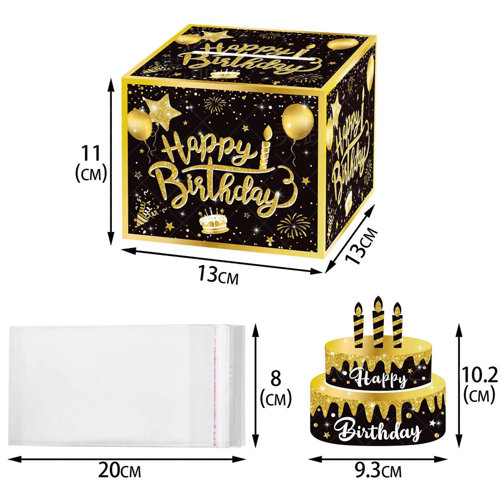 40th Birthday Party Gold Black Birthday Number Paper Box Banner Balloons Birthday Party 40 Year Old Birthday Party Decoration