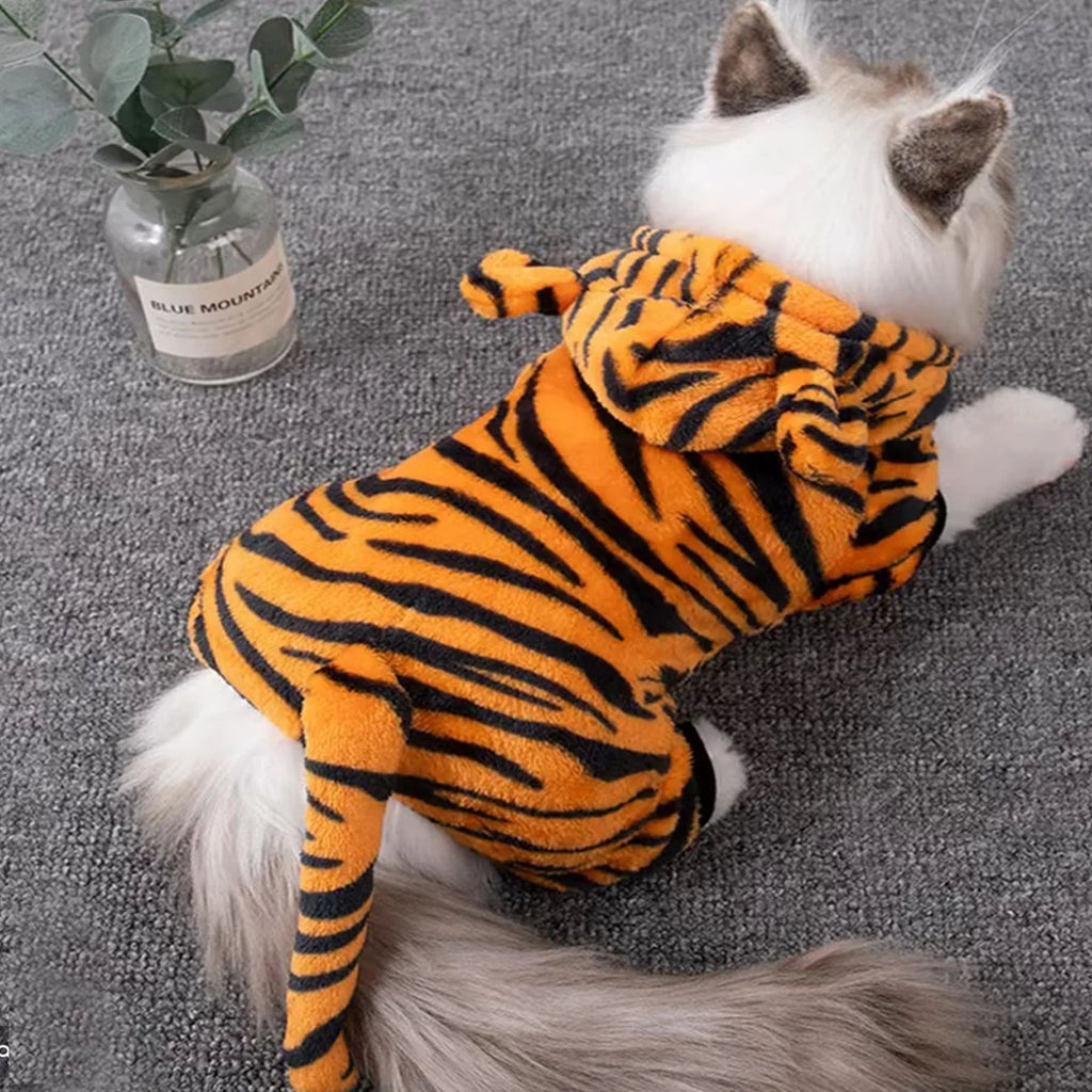 Autumn Winter Pet Costume Sets Cat & Dog Tiger Transformation For Warmth Four-legged clothing Teddy, Chihuahua, Bulldog Outfits.