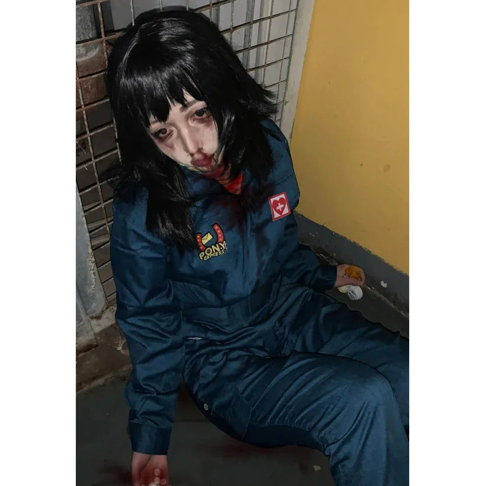 Mouthwashing Anya Curly Daisuke Cosplay Costume Anime Wig Halloween Horror Character Zombie Full Set Women Men Adult - Big Tim's Magic Emporium