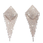 Sparkly Rhinestone Tassel Reusable Nipple Pasties Self-Adhesive Breast Covers