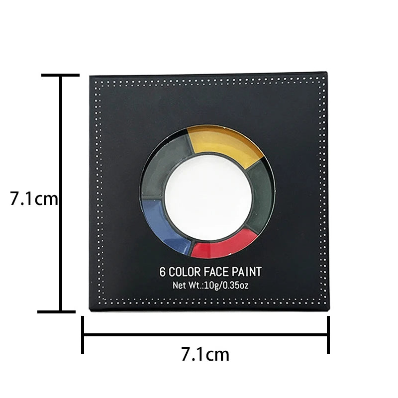 6 Colors Water-soluble Face Body Paint Palette Non-toxic Safe Tattoo Painting Face Painting Halloween Cosplay Makeup Props