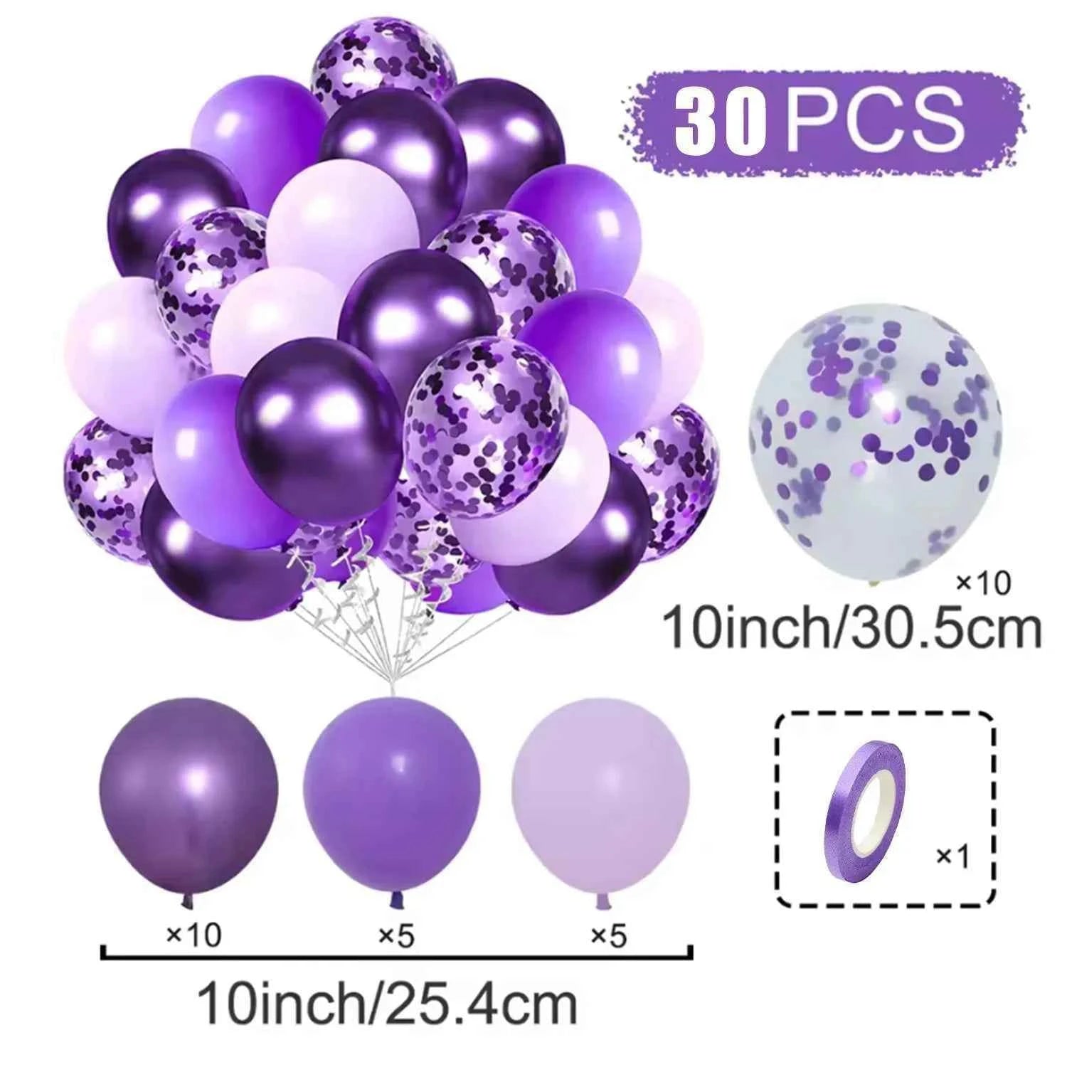 Birthday Decorations Balloons Purple Happy Party Wedding Pink Blue Mother's Father's Child's Day Carnival Christmas Halloween