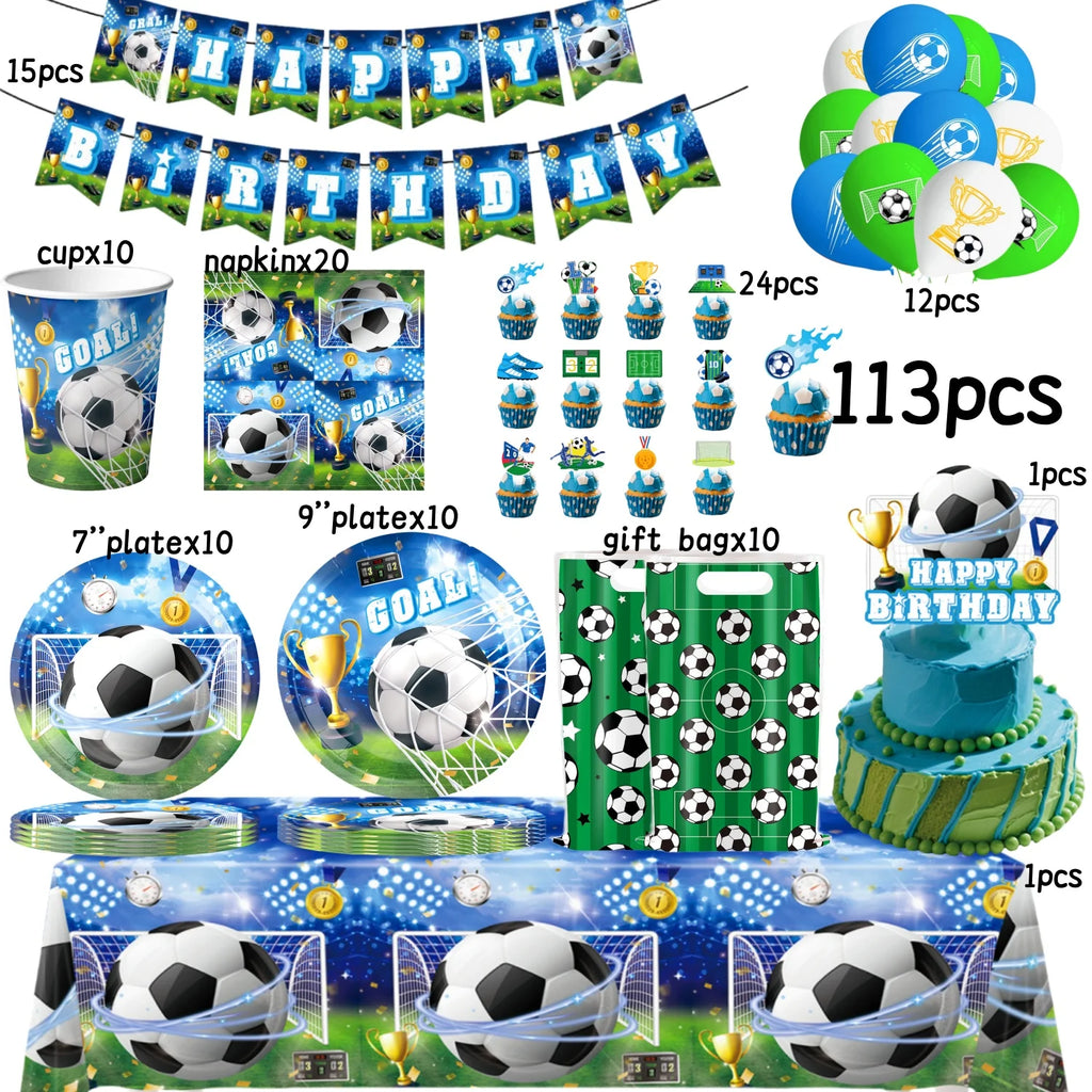 Football Party Stuff Soccer Party Tableware Tablecloth Napkin Cup Plate Soccer Party Backdrop Baby Shower Football Party Favors - Big Tim's Magic Emporium