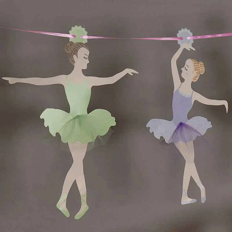 1Set Ballet Girl Dancing Bunting Banner Ballerina Paper Flag Wedding Hanging Streamer DIY Supplies Party Favors Birthday Decor
