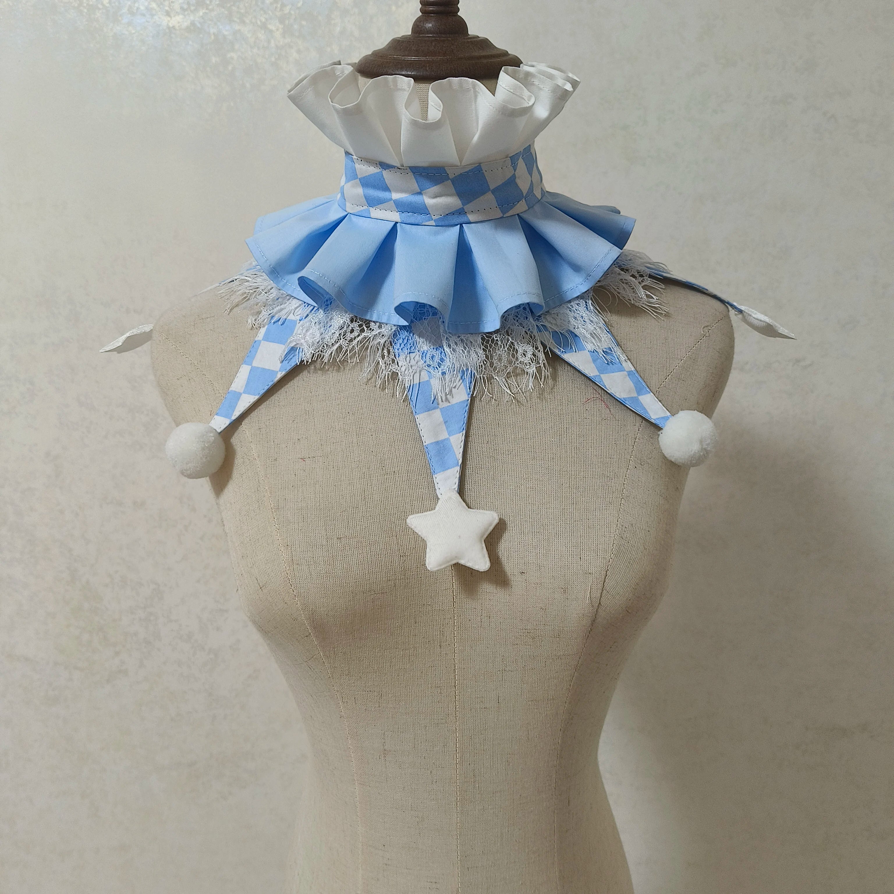 Handmade Halloween Colorful Clowns Chocker Cute Wear Fairy Tale Style Clown Collar Cos Stage Clown Ruff Collars - Big Tim's Magic Emporium