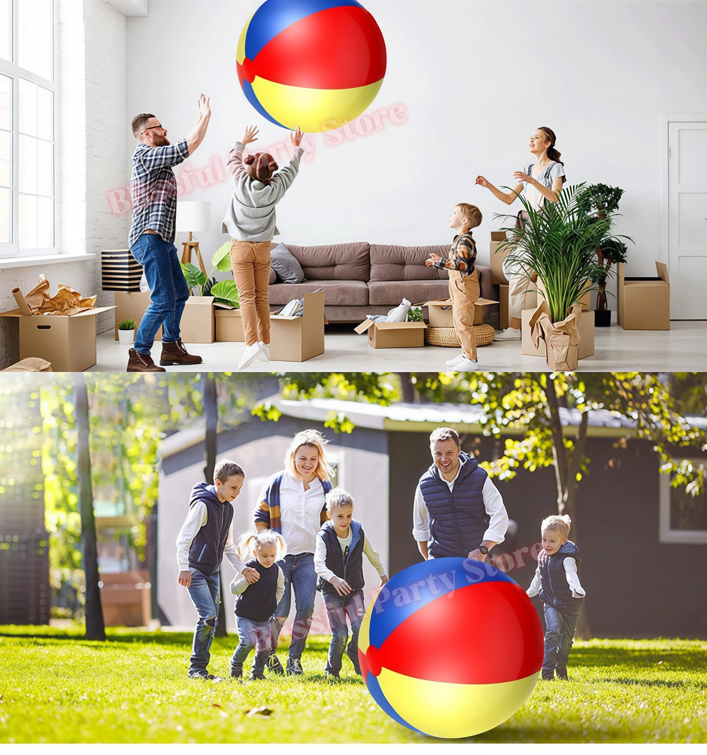 Inflated Large Pvc Soccer Ball Football Beach Balloons Water Party Swimming Pool Kindergarten Outdoor Games Supplies Party Props